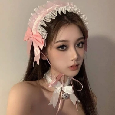 MAOYE66SY Headband Gothic Ren Kawaii Xù - Ruy Băng Nơ JK Anime Maid Cosplay Đầu Hàng Ngày