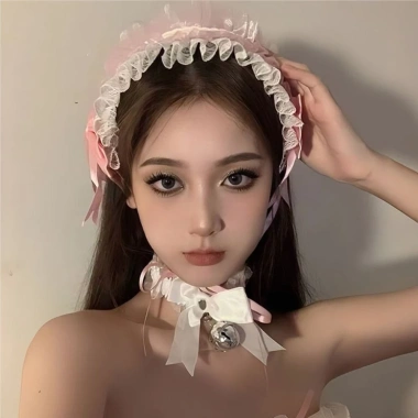 MAOYE66SY Headband Gothic Ren Kawaii Xù - Ruy Băng Nơ JK Anime Maid Cosplay Đầu Hàng Ngày