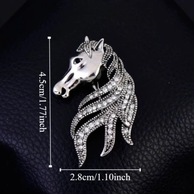 MAOYE66SY Vintage Ngựa Thổ Cẩm Pha Lê Thanh Lịch - Phụ Kiện Nữ Xòe Sang Trọng Vàng Bạc, Giá 44.000₫