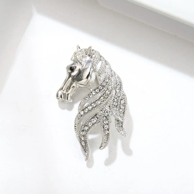 MAOYE66SY Vintage Ngựa Thổ Cẩm Pha Lê Thanh Lịch - Phụ Kiện Nữ Xòe Sang Trọng Vàng Bạc, Giá 44.000₫