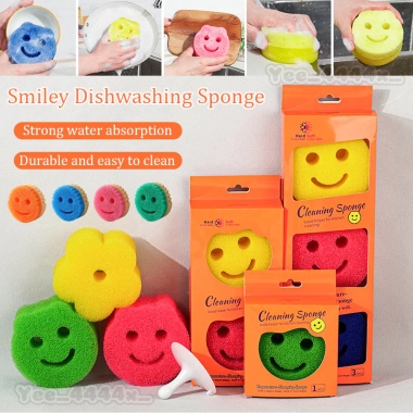 Mặt cười ma thuật lau chùi nhà bếp Smiley rửa chén, bọt biển sạch, giá 55.176₫
