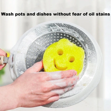 Mặt cười ma thuật lau chùi nhà bếp Smiley rửa chén, bọt biển sạch, giá 55.176₫
