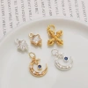 Mặt dây chuyền 18K mạ bạc mạ vàng Mandala Cross Vajra Zircon Giọt nước trăng - giảm giá 18%