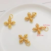 Mặt dây chuyền 18K mạ bạc mạ vàng Mandala Cross Vajra Zircon Giọt nước trăng - giảm giá 18% 4