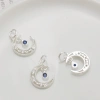 Mặt dây chuyền 18K mạ bạc mạ vàng Mandala Cross Vajra Zircon Giọt nước trăng - giảm giá 18% 8