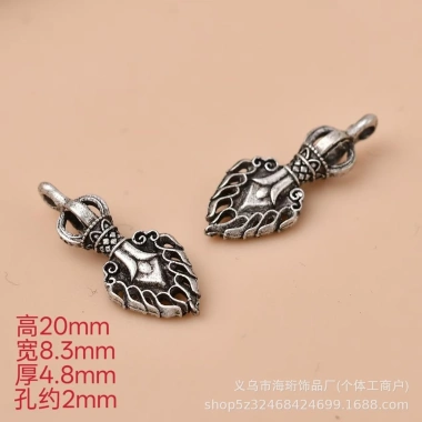 Mặt dây chuyền bạc Tây Tạng Châm Ngôn Sáu Con Cross Vajra thiết kế tinh xảo giảm giá 25.504 VND 8