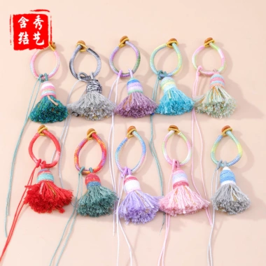 Mặt dây chuyền bầu trời đầy sao Cotton ren tua rua - Túi móc giá 41.509₫