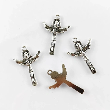 Mặt Dây Chuyền Chữ Thập Christian 10 Chiếc Hợp Kim Kẽm Cổ Điển - Trang Sức Tay