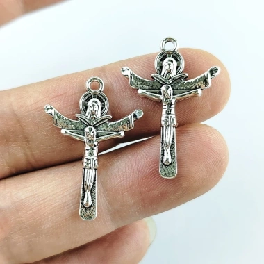 Mặt Dây Chuyền Chữ Thập Christian 10 Chiếc Hợp Kim Kẽm Cổ Điển - Trang Sức Tay 5 Mặt Dây Chuyền Chữ Thập Christian 10 Chiếc Hợp Kim Kẽm Cổ Điển - Trang Sức Tay 5