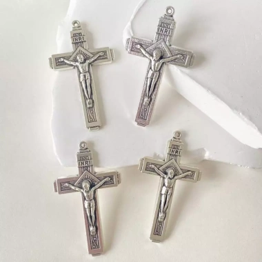 Mặt dây chuyền chữ thập vintage DIY mân côi tôn giáo - Giá ưu đãi 63.250₫ 3