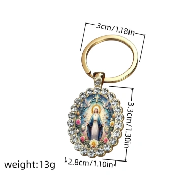 Mặt dây chuyền kim cương giả bầu dục Đức Mẹ Virgin Mary - Quà tặng cầu nguyện, giá 70.400 VND 4
