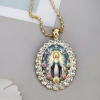 Mặt dây chuyền kim cương giả bầu dục Đức Mẹ Virgin Mary - Quà tặng cầu nguyện, giá 70.400 VND 6