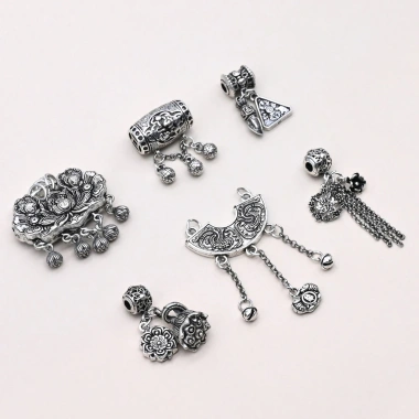 Mặt dây chuyền Lotus Pom Flower Longevity Lock DIY - Giá ưu đãi 61,322₫