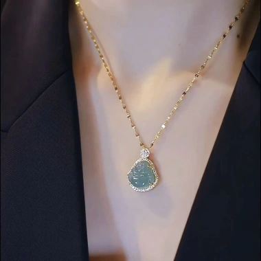 Mặt Dây Chuyền Maitreya Mặt Cười Zircon Thiết Kế Sang Trọng Thời Trang May Mắn Giá 71.651₫