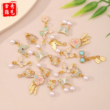 Mặt dây chuyền ngọc trai bướm tự làm - Phụ kiện thời trang giá ưu đãi 45.002 VND