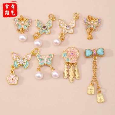 Mặt dây chuyền ngọc trai bướm tự làm - Phụ kiện thời trang giá ưu đãi 45.002 VND 2
