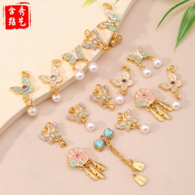 Mặt dây chuyền ngọc trai bướm tự làm - Phụ kiện thời trang giá ưu đãi 45.002 VND 3
