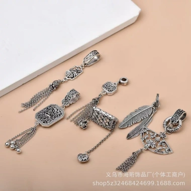 Mặt dây chuyền Quạt tua rua bạc Tây Tạng - Thiết kế tinh tế, giá chỉ 44.981₫