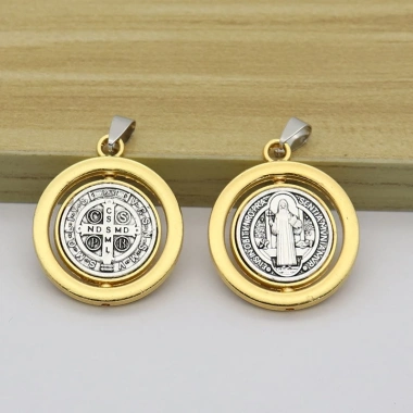 Mặt dây chuyền Trừ tà St. Huy chương Benedict XOAY CSPB Cross Charm - Vòng cổ DIY Quà tặng Kitô giáo Giá 68.200₫