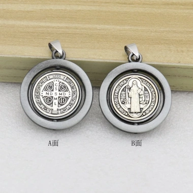 Mặt dây chuyền Trừ tà St. Huy chương Benedict XOAY CSPB Cross Charm - Vòng cổ DIY Quà tặng Kitô giáo Giá 68.200₫