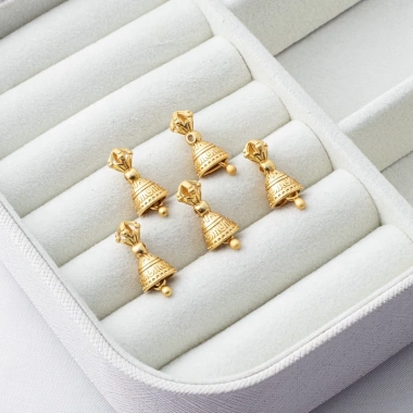 Mặt dây chuyền tự làm mạ vàng Vajra chuông giảm quỷ, đính cườm thủ công, 23.393₫