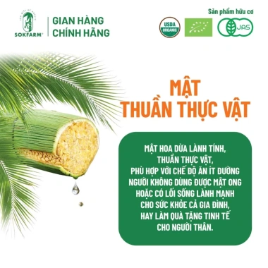 Mật Hoa Dừa Cô Đặc Sokfarm 250g Organic – Ngọt dịu, thơm hương dừa, chỉ 148k