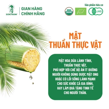 Mật Hoa Dừa Cô Đặc Sokfarm 685gr Organic – Đường thấp, bù khoáng điện giải, 148k 7