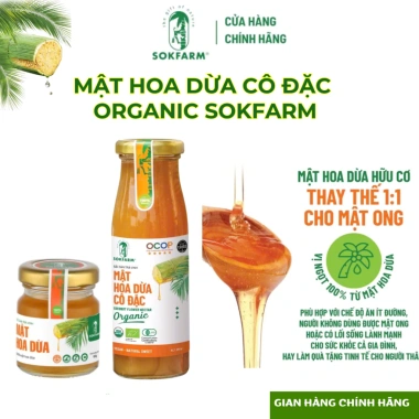Mật Hoa Dừa Organic Sokfarm cho Bé – Ngọt thanh, thay thế mật ong, giá 60.000 VND