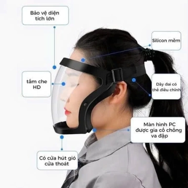 Mặt nạ bảo vệ công việc kính bảo hộ trong suốt - Tấm chắn Che bụi, phòng độc, giá ưu đãi 49.000₫ 6