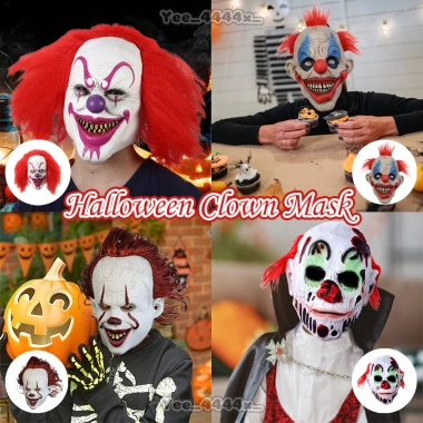 Mặt nạ Full Face Chú Hề Đỏ Rùng Rợn - Halloween Kinh Dị, Cosplay Giá 230k