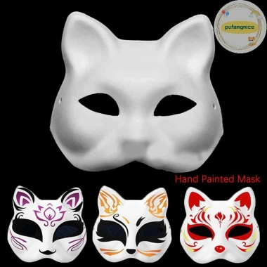 Mặt nạ nửa mặt Pufangnice Nhật Bản Mặt Cáo Anime Halloween Cosplay - 46.440₫
