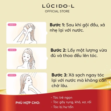 Mặt Nạ Phục Hồi Hư Tổn Tóc LÚCIDO-L 220g - Dưỡng sâu, giảm rụng, giá ưu đãi 243.491 VND
