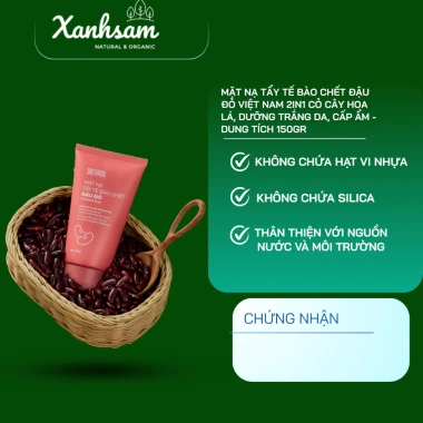Mặt Nạ Tẩy Tế Bào Chết Đậu Đỏ 2in1 Cỏ Cây Hoa Lá - Dưỡng Trắng Da, Cấp Ẩm, Organic 150g - Giá 224.250 VND