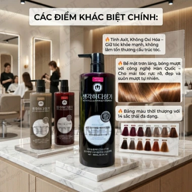 Màu Nhuộm Phủ Tóc Hàn Quốc 800ml – Không Pha Oxi, Mịn Bền, Mùi Thơm Dễ Chịu – 235k