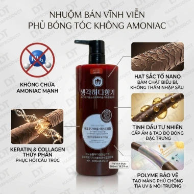 Màu Nhuộm Phủ Tóc Hàn Quốc 800ml – Không Pha Oxi, Mịn Bền, Mùi Thơm Dễ Chịu – 235k