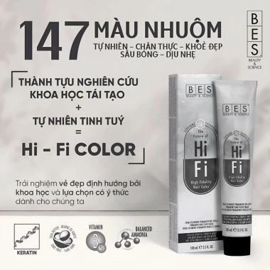 Màu Nhuộm Tóc BES Hi-Fi 100ml Chính Hãng - Italy Cao Cấp, Bền Màu, Bóng Mượt, Nhẹ Mùi - 242.000đ