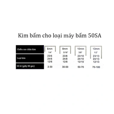 Máy bấm kim 50SA và dập ghim 50LA – Bấm tới 100/200 tờ, giá chỉ 195.000 VNĐ