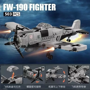Máy bay chiến đấu FW190 tàu con thoi không gian mini Đồ chơi lắp ghép quà tặng bé trai