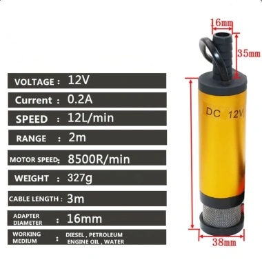 Máy bơm chìm đa năng 12V 24V 220V, bơm dầu và nước mini, công suất cao, giá chỉ 120.000₫