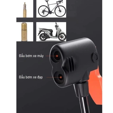 Máy bơm không khí di động MONQIQI 2 ống kèm đo áp suất, phù hợp xe máy - Giá 52.000₫