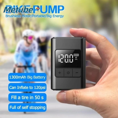 Máy bơm không khí METUBE 1.300mAh cho xe đạp điện, áp suất 120PSI, sạc USB-C