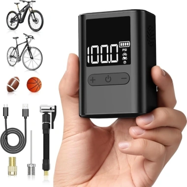 Máy bơm không khí METUBE 1.300mAh cho xe đạp điện, áp suất 120PSI, sạc USB-C