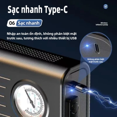Máy Bơm Lốp Ô Tô Xe Máy EXYT Mini Cầm Tay: Bơm Nhanh Tự Ngắt, Đèn LED, Chính Hãng, Giao Nhanh, Giá 145.500đ 8