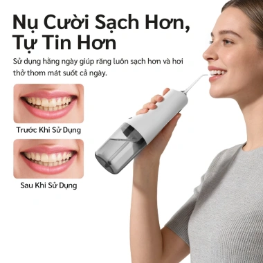 Máy đánh bóng nước không dây GOKOCO làm sạch răng 4 chế độ, sạc lại, chống nước IPX7 – chỉ 339.000₫
