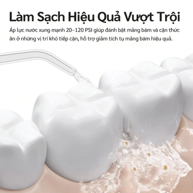 Máy đánh bóng nước không dây GOKOCO làm sạch răng 4 chế độ, sạc lại, chống nước IPX7 – chỉ 339.000₫