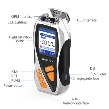 Máy đo công suất quang học ZOERAX Y9 5 trong 1 RJ45 - Định vị lỗi nhanh, đèn LED, màn hình 2,4 inch
