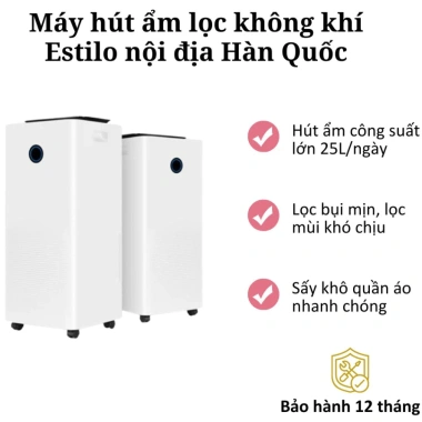 Máy Hút Ẩm Kiêm Lọc Không Khí Estilo 25L cho phòng 50m2 - Nhập Hàn, BH 12 tháng, 7.19 triệu 2