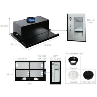 Máy hút mùi Hafele HH‑SG70A 533.89.021 âm tủ mặt kính đen - bảo hành 3 năm, chỉ 7.017.920₫ 9 Máy hút mùi Hafele HH‑SG70A 533.89.021 âm tủ mặt kính đen - bảo hành 3 năm, chỉ 7.017.920₫ 9