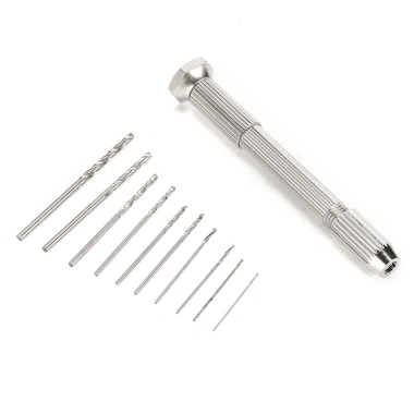 Máy khoan cầm tay mini DIY, Chuck không chìa khóa, 10 mũi HSS – Giá chỉ 27.500đ
