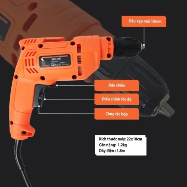 Máy khoan cầm tay MONQIQI 620W đầu 10mm - Nhỏ gọn, khoan gỗ sắt tôn, giá ưu đãi 108.000 VND
